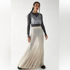 Free People Cream Maxi Skirt